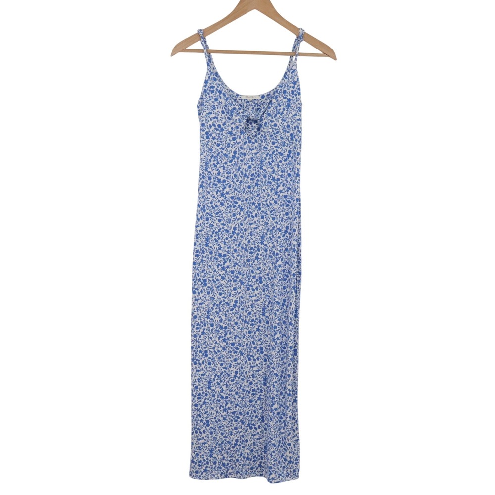 Z Supply Maxi Dress Womens XS Blue Floral Sleeveless Tie Front Excellent